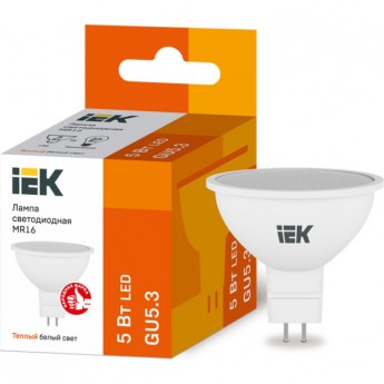 Лампа светодиодная IEK MR16 софит 5Вт 230В 3000К GU5.3 - LLE-MR16-5-230-30-GU5