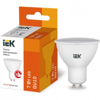 Лампа светодиодная IEK PAR16 софит 7Вт 230В 3000К GU10 - LLE-PAR16-7-230-30-GU10