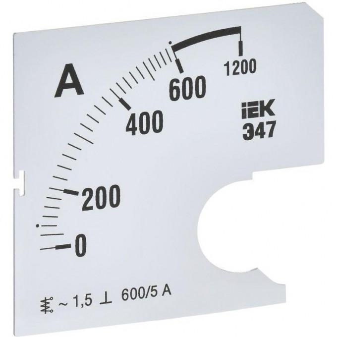 Шкала сменная для амперметра IEK э47 600/5а-1,5 72x72мм IPA10D-SC-0600